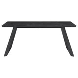 Smith Rectangular Ceramic Top Dining Table Set Black