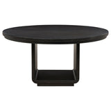 Leandro - 5 Piece Round Dining Table Set - Cream / Burnished Black