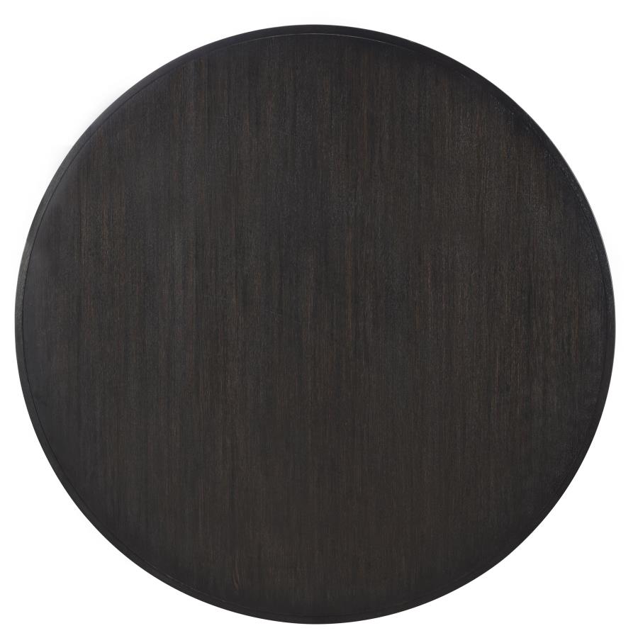 Leandro - 5 Piece Round Dining Table Set - Cream / Burnished Black