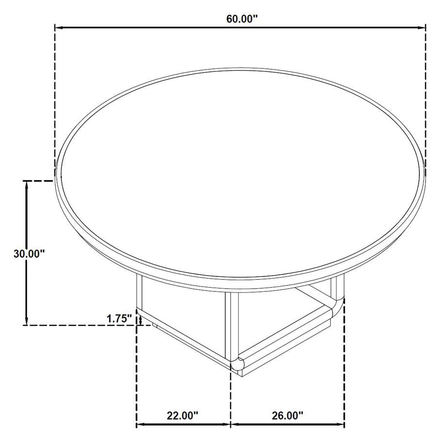 Leandro - 5 Piece Round Dining Table Set - Cream / Burnished Black