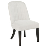 Leandro - 7 Piece Round Dining Table Set - Cream / Burnished Black