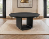 Leandro - 60" Round Dining Table - Burnished Black