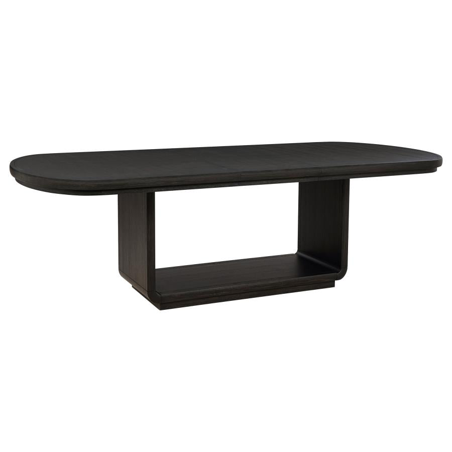 Leandro - 5 Piece Rectangular Dining Table Set - Cream / Burnished Black