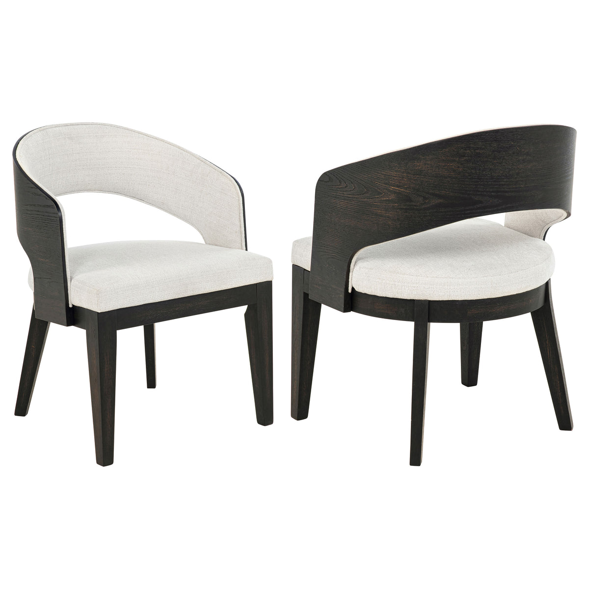 Leandro - Upholstered Dining Arm Chair (Set of 2) - Burnished Black / Cream