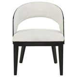 Leandro - Upholstered Dining Arm Chair (Set of 2) - Burnished Black / Cream