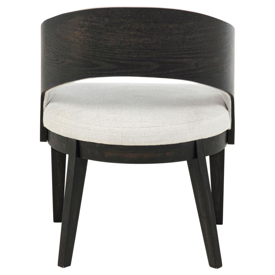 Leandro - Upholstered Dining Arm Chair (Set of 2) - Burnished Black / Cream