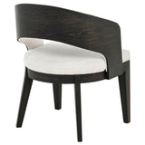 Leandro - Upholstered Dining Arm Chair (Set of 2) - Burnished Black / Cream