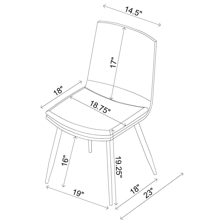 Ortega - Upholstered Dining Side Chair (Set of 2) - Coffee
