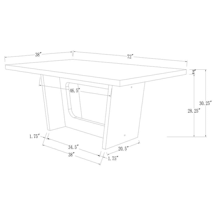 Sherry - Rectangular Marble Top Dining Table Set