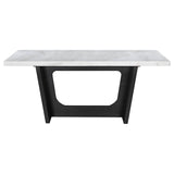 Sherry 7-piece Rectangular Marble Top Dining Table Set Grey