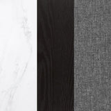 Sherry 7-piece Rectangular Marble Top Dining Table Set Grey