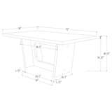 Sherry 7-piece Rectangular Marble Top Dining Table Set Grey