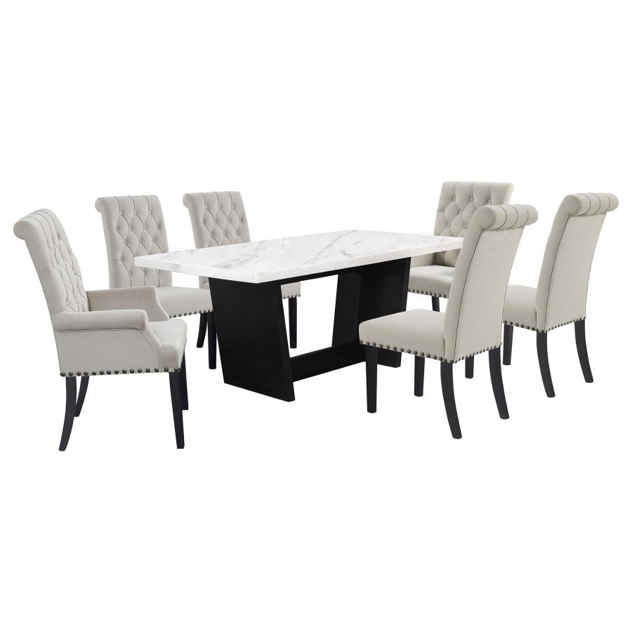 Sherry - Rectangular Marble Top Dining Table Set
