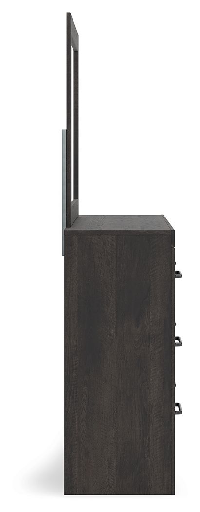 Hollivern - Dark Gray - Dresser And Mirror by Signature Design by Ashley® | Bel Furniture