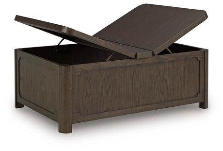 Breckington - Cocktail Table With Storage - Dark Brown - view 2