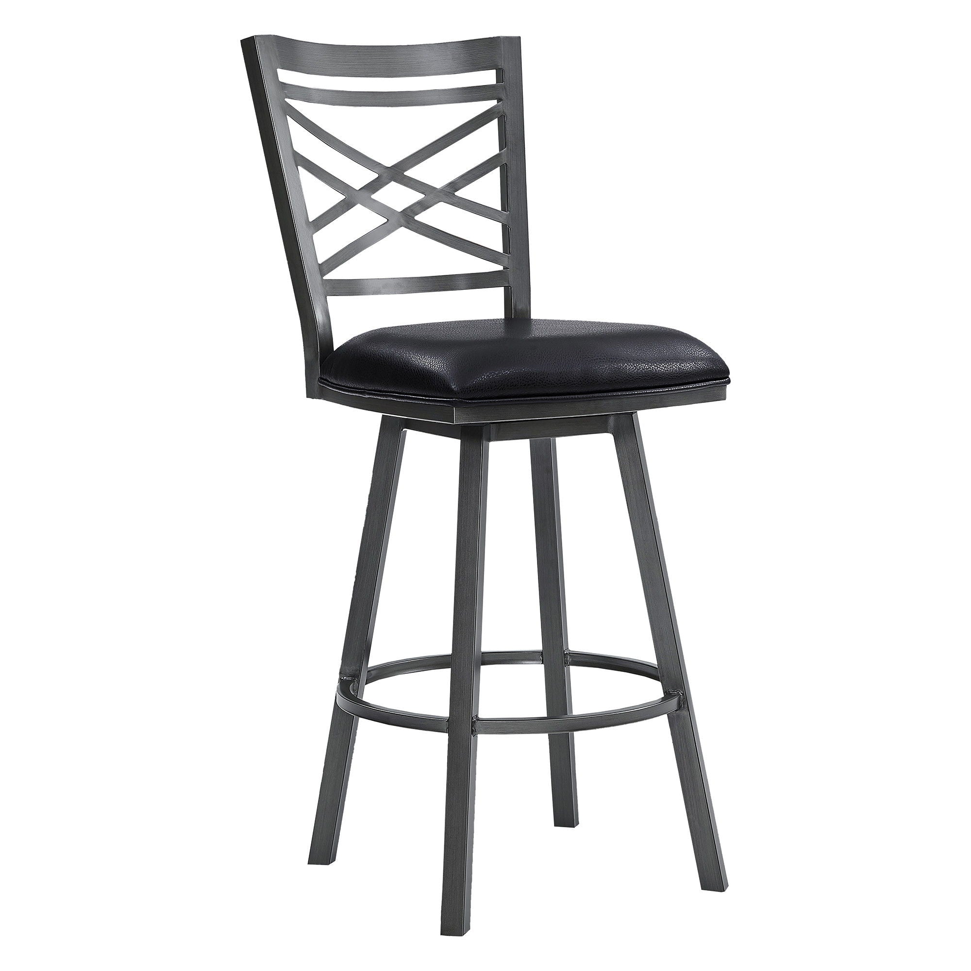 46" Iron Bar Height Bar Chair - Black