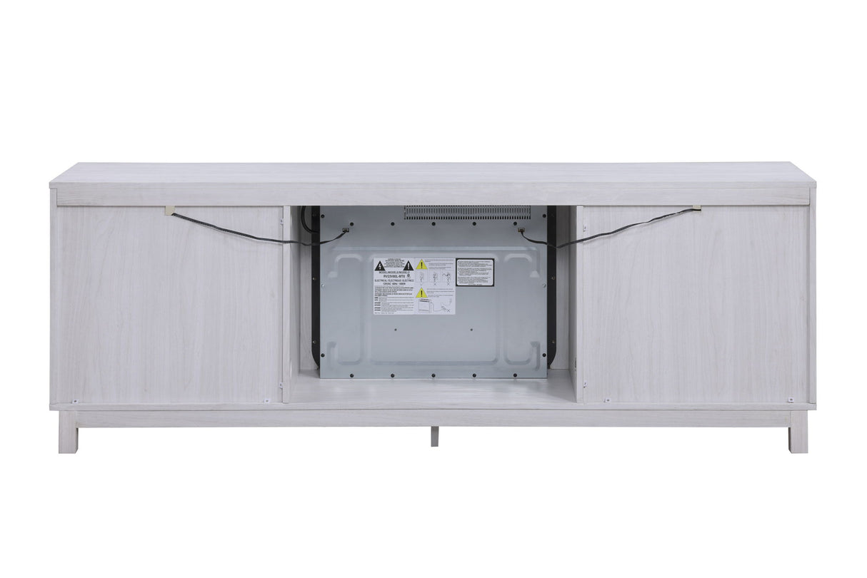 Summit - TV Stand Console With Fireplace - White Walnut Finish