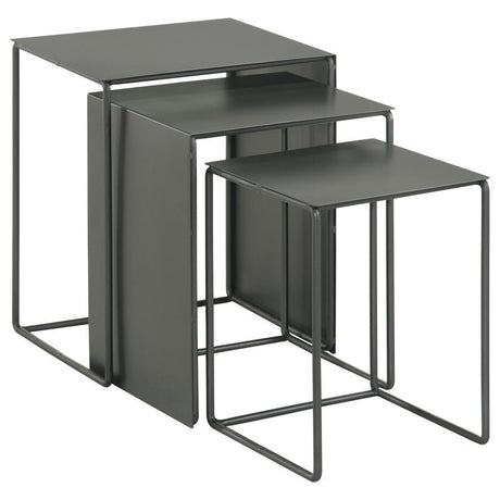 Imez - 3 Piece Rectangular Metal Nesting Table Set - Gray by Coaster Fine Furniture | Bel Furniture