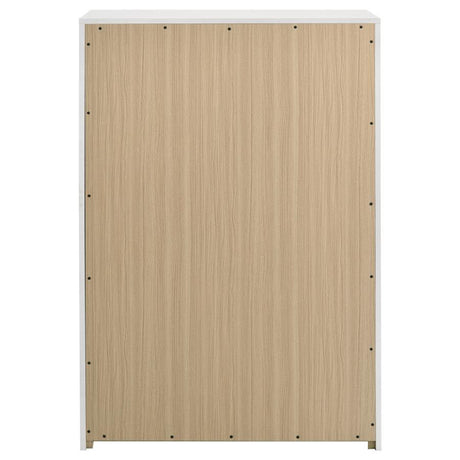 Ines - 5-Drawer Bedroom Chest Of Drawers - White High Gloss