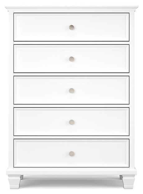 Fortman - White - Five Drawer Chest by Signature Design by Ashley® | Bel Furniture