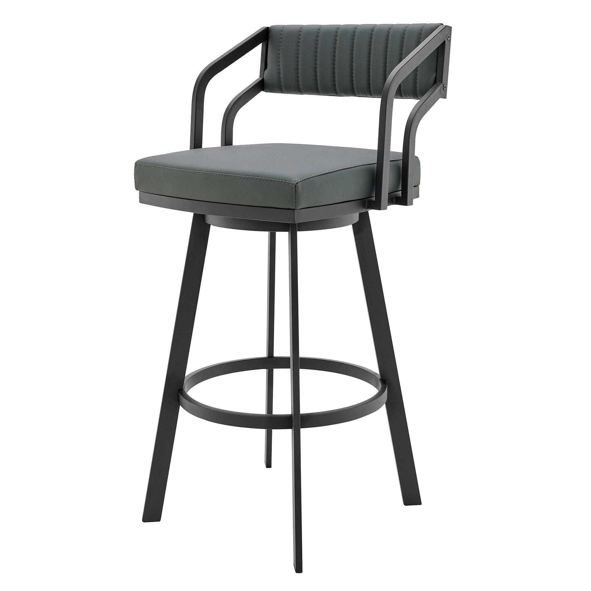 Swivel Low Back Bar Height Bar Chair - Gray / Black