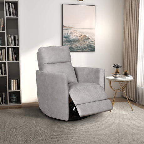 Lawson - Swivel Glider Suede Recliner Chair - Latte by Ashcroft Furniture | Bel Furniture