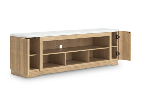 Camdill - Light Brown - XL TV Stand With Fireplace Option by Signature Design by Ashley® | Bel Furniture
