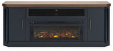 Landocken - Two-tone - 83" TV Stand With Electric Fireplace by Signature Design by Ashley® | Bel Furniture