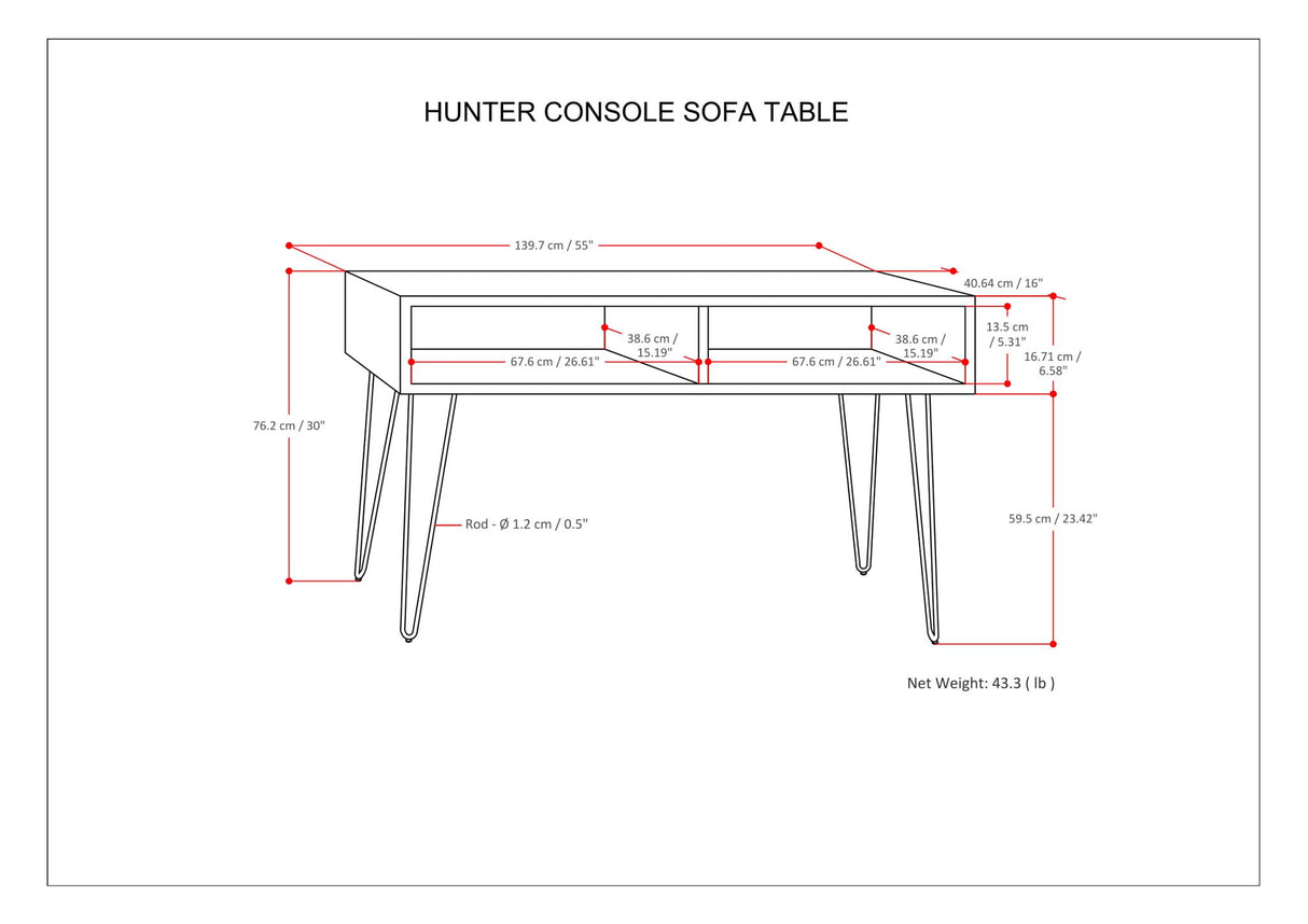 Hunter - Console Sofa Table - Natural by Simpli-Home | Bel Furniture