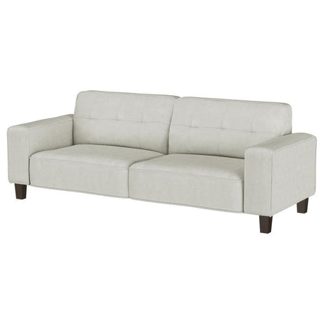 Deerhurst - Upholstered Track Arm Tufted Sofa - Greige by Coaster Fine Furniture | Bel Furniture