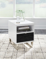 Gardoni - White / Black - Chair Side End Table by Signature Design by Ashley® | Bel Furniture
