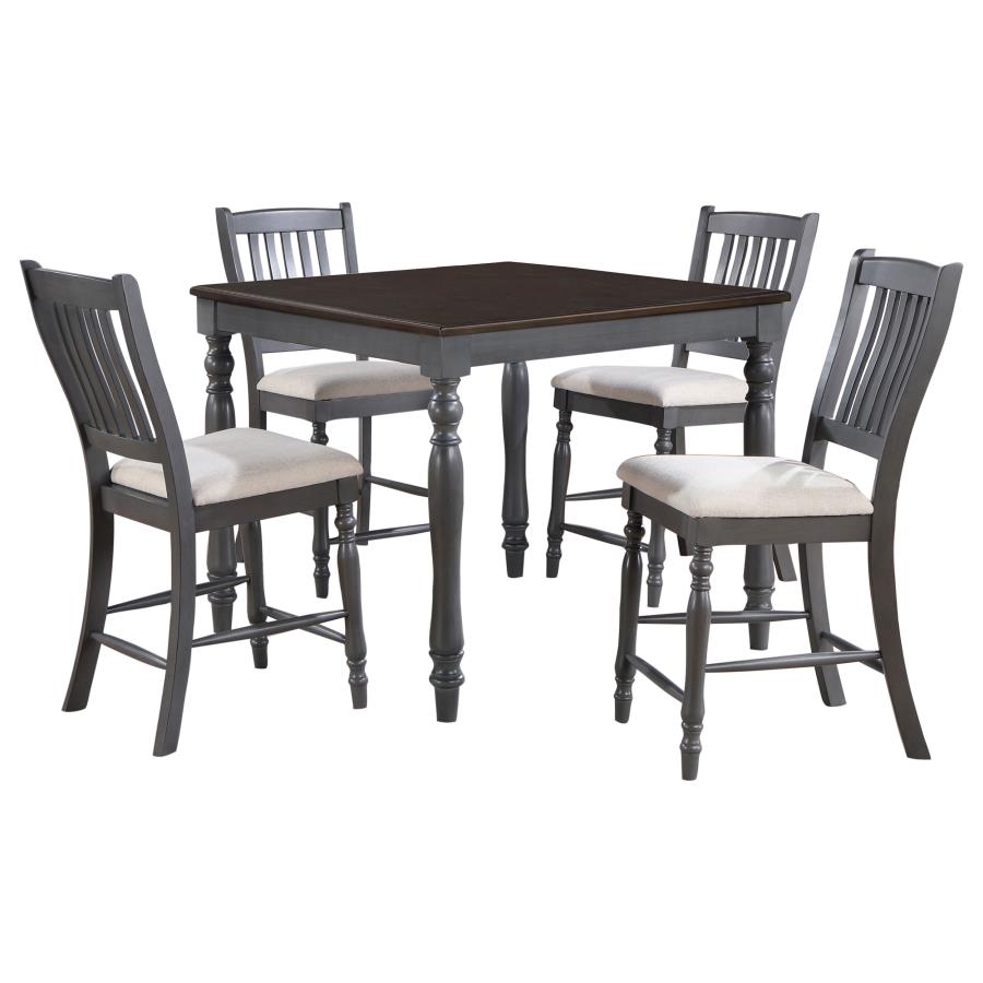 Wiley 5-piece Square Counter Height Dining Set Grey