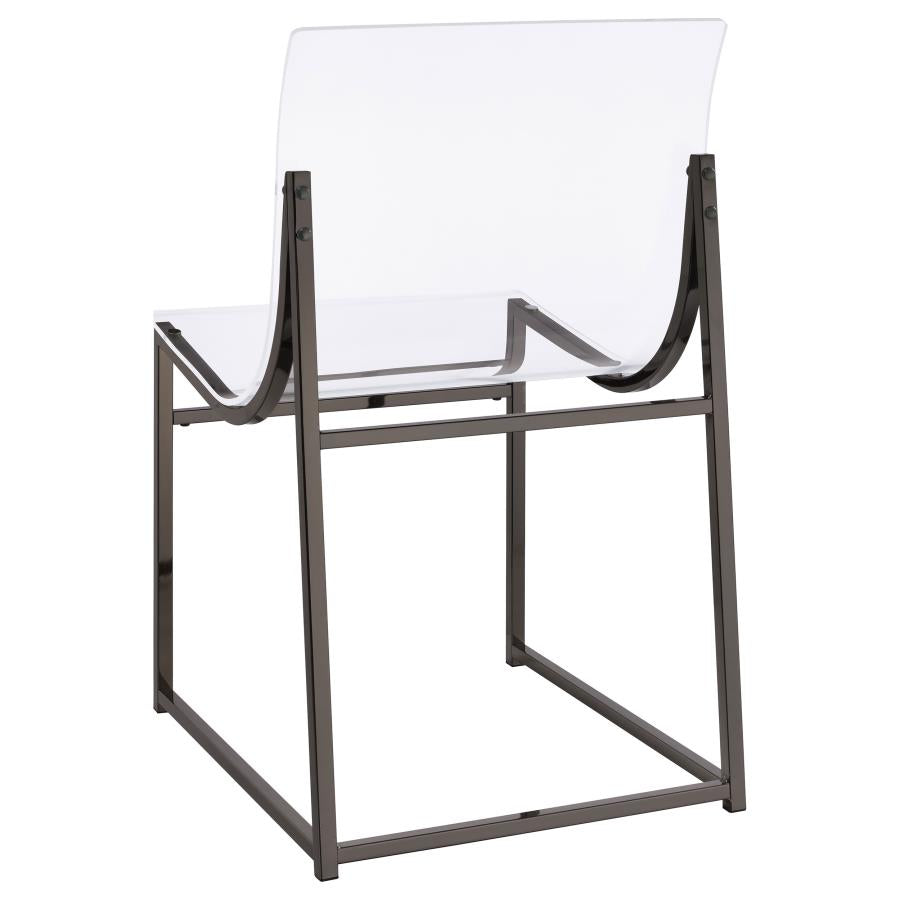 Jillian - 5 Piece Round Mirror Top Dining Set - Black Nickel