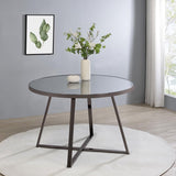 Jillian - Round Mirror Top Dining Table - Black Nickel