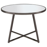 Jillian - Round Mirror Top Dining Table - Black Nickel