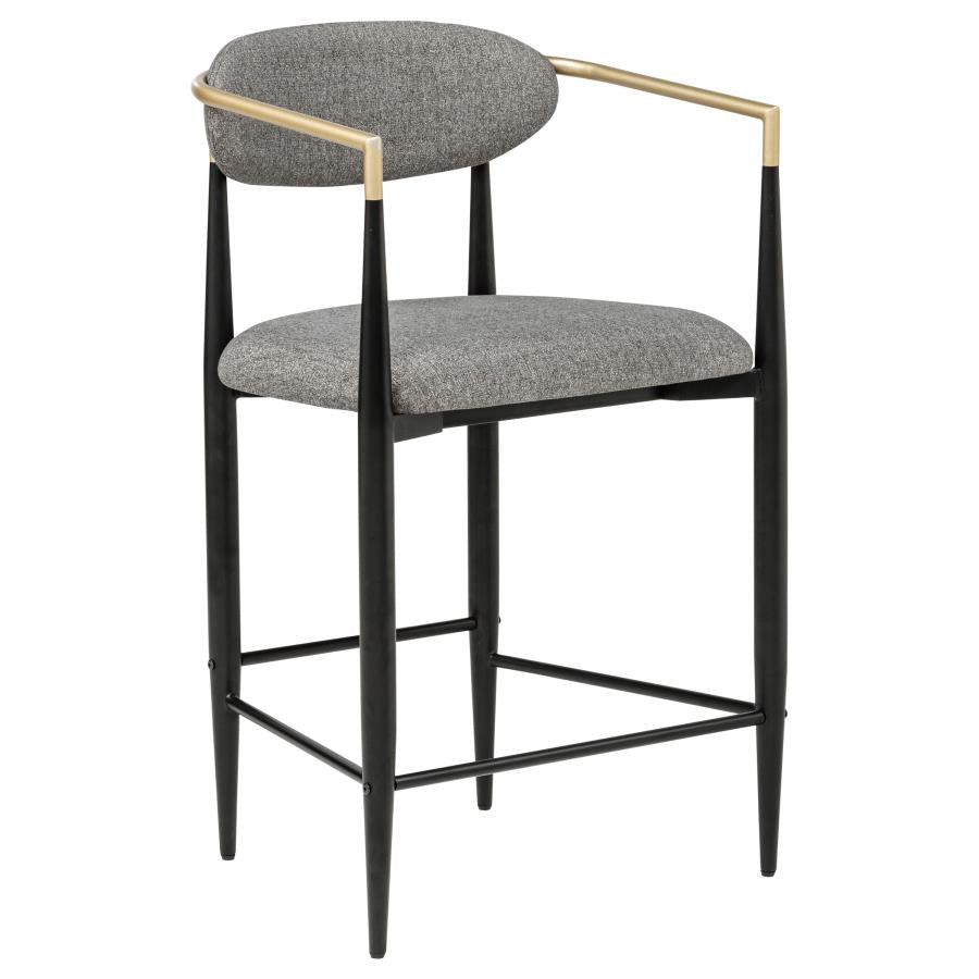 Tina - Metal Counter Height Bar Stool With Upholstered Back And Seat (Set of 2)