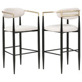 Tina - Metal Pub Height Bar Stool With Upholstered Back And Seat (Set of 2)