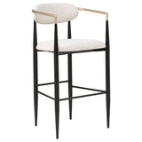 Tina - Metal Pub Height Bar Stool With Upholstered Back And Seat (Set of 2)