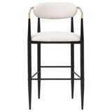 Tina - Metal Pub Height Bar Stool With Upholstered Back And Seat (Set of 2)