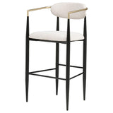Tina - Metal Pub Height Bar Stool With Upholstered Back And Seat (Set of 2)