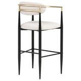 Tina - Metal Pub Height Bar Stool With Upholstered Back And Seat (Set of 2)