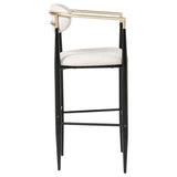 Tina - Metal Pub Height Bar Stool With Upholstered Back And Seat (Set of 2)