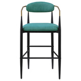 Tina - Metal Pub Height Bar Stool With Upholstered Back And Seat (Set of 2)