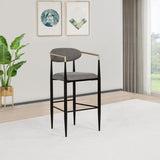 Tina - Metal Pub Height Bar Stool With Upholstered Back And Seat (Set of 2)