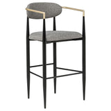 Tina - Metal Pub Height Bar Stool With Upholstered Back And Seat (Set of 2)