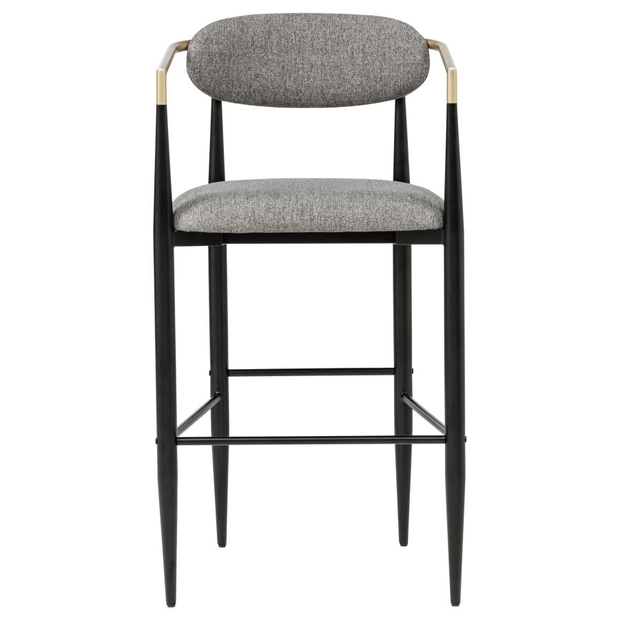 Tina - Metal Pub Height Bar Stool With Upholstered Back And Seat (Set of 2)
