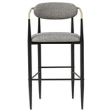 Tina - Metal Pub Height Bar Stool With Upholstered Back And Seat (Set of 2)