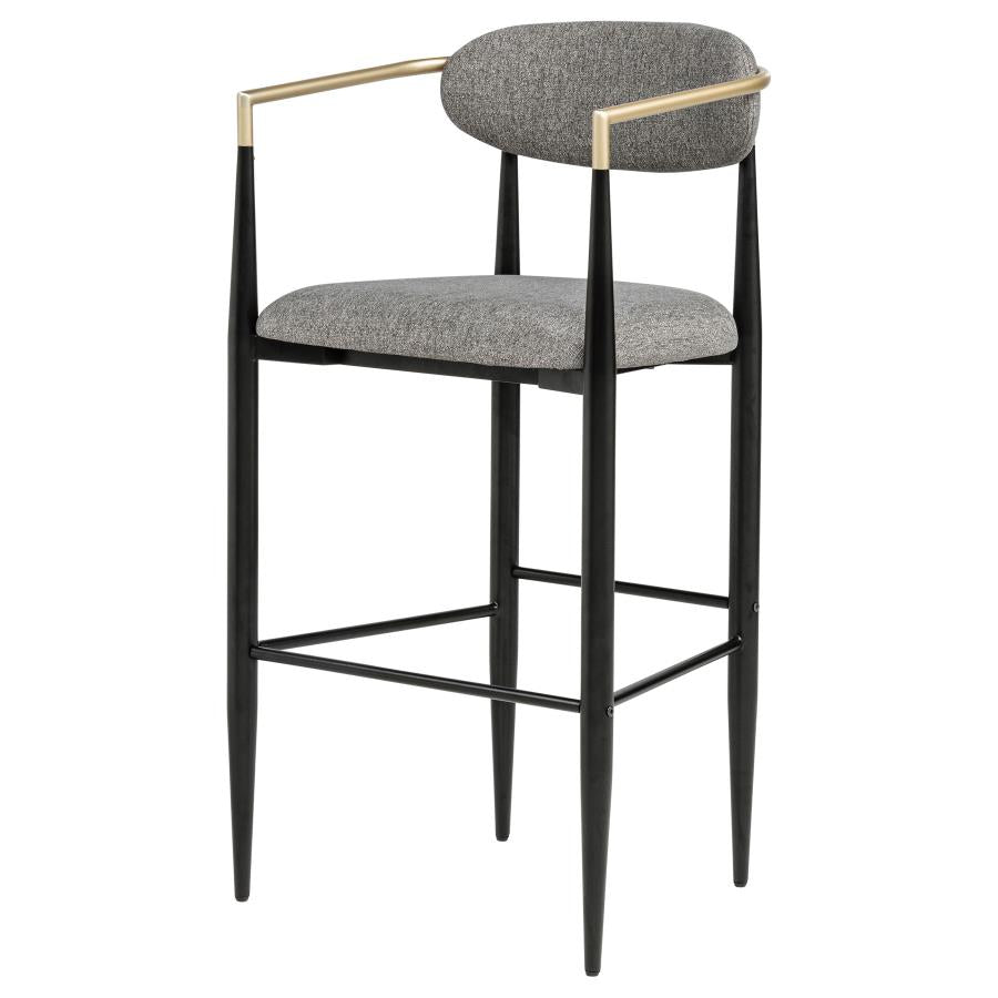 Tina - Metal Pub Height Bar Stool With Upholstered Back And Seat (Set of 2)
