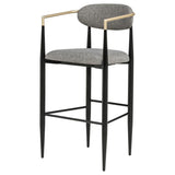Tina - Metal Pub Height Bar Stool With Upholstered Back And Seat (Set of 2)