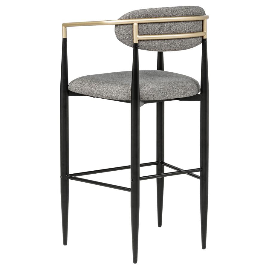 Tina - Metal Pub Height Bar Stool With Upholstered Back And Seat (Set of 2)